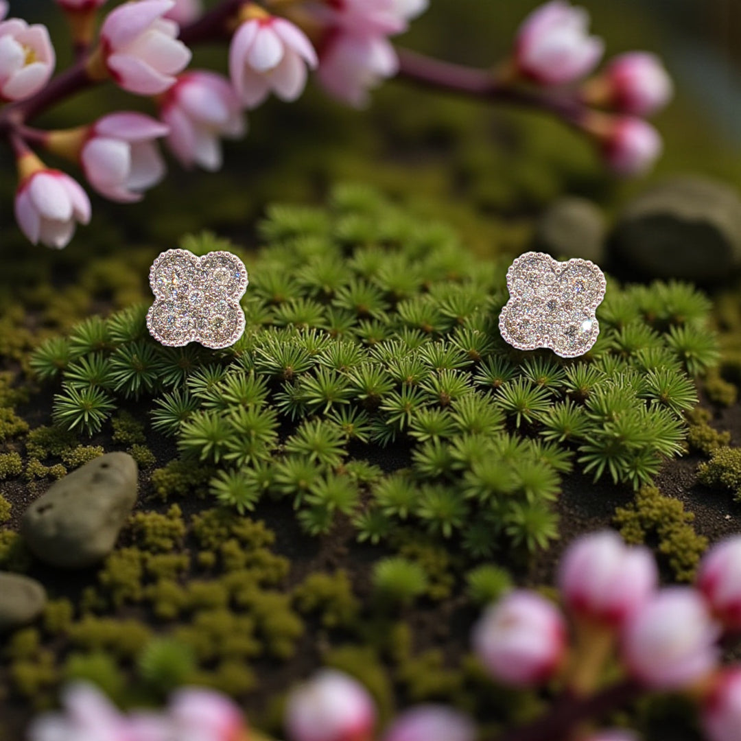 Diamond Clover Earrings