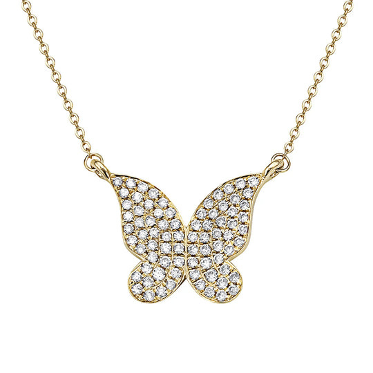 Diamond butterfly pendant