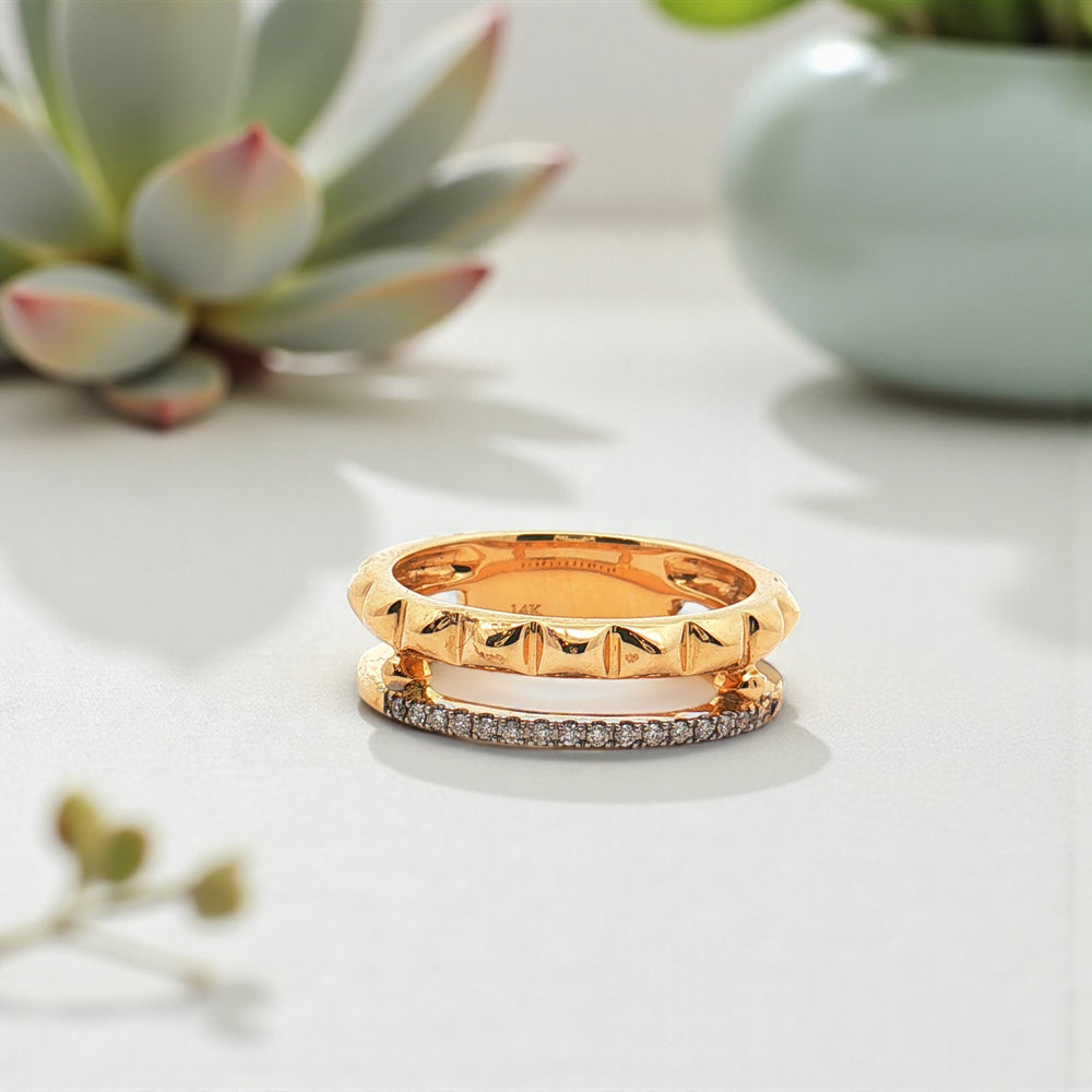 double row vally ring