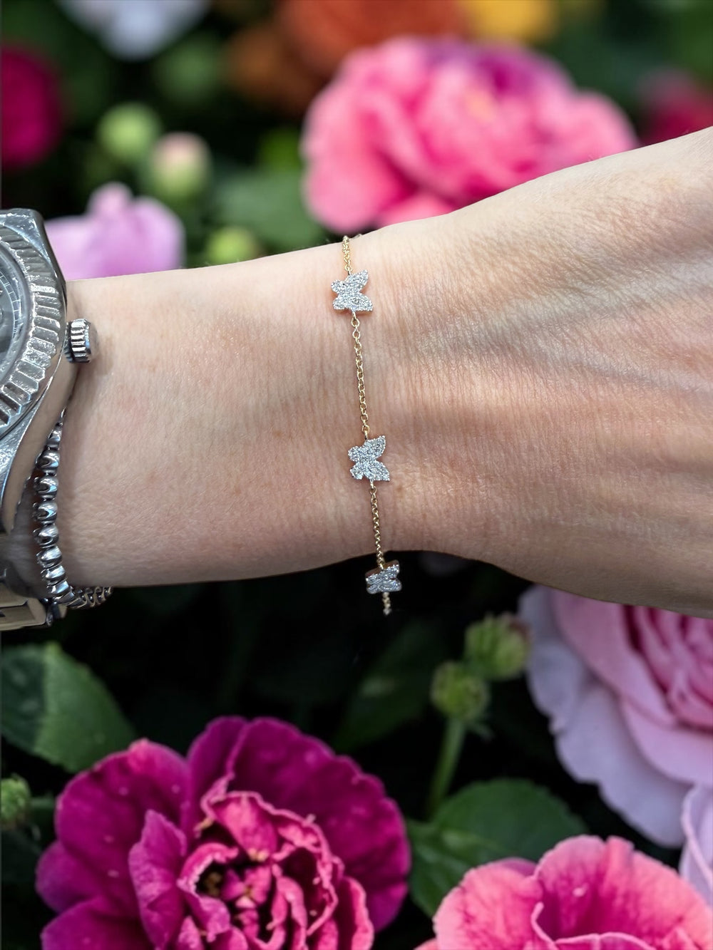 TENNIS HEART DIAMOND LINK BRACELET