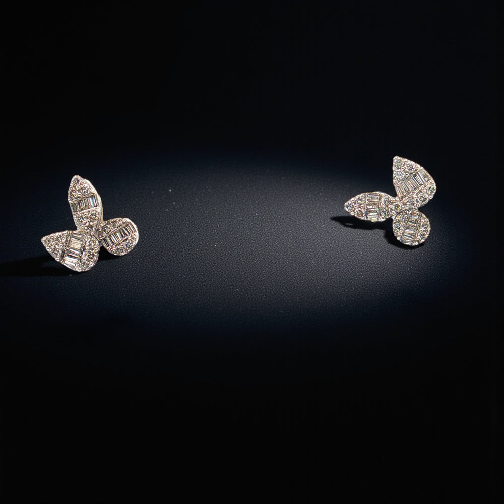Trio-Cluster Diamond Pear shape Studs