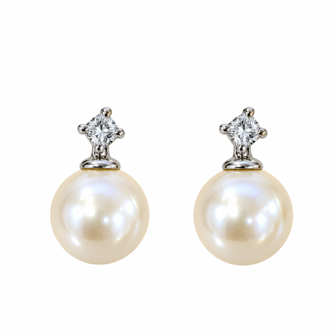 Pearl and Diamond Stud