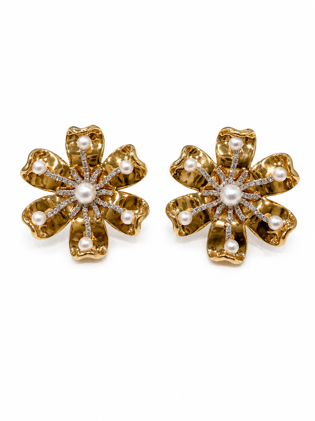 FASHION PEARL FLOWER EARINGS
