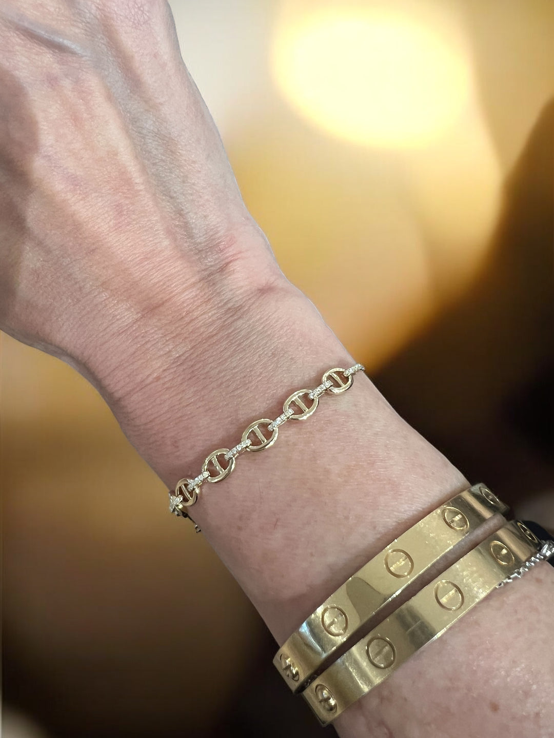 OPEN  LINK DIAMOND BRACELET