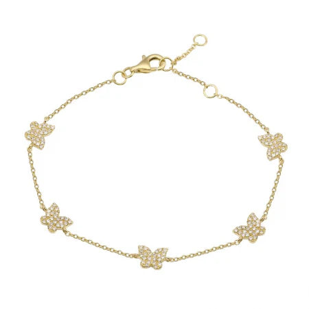 DIAMOND BUTTERFLY STATION BRACELET