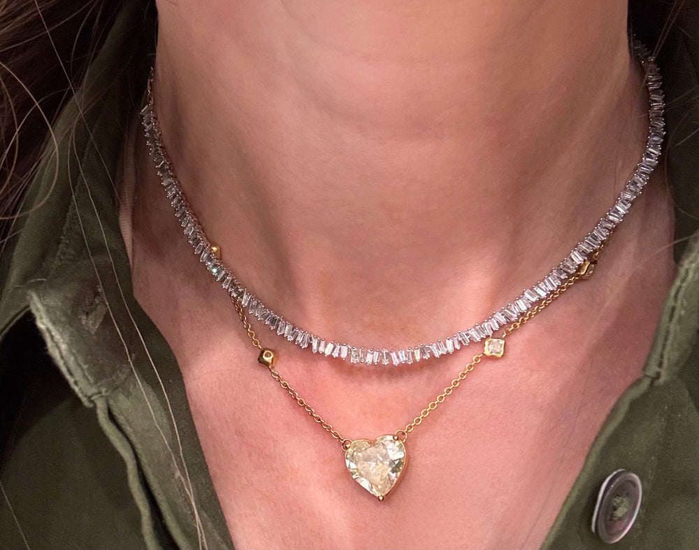 Straight Baguette Tennis necklace