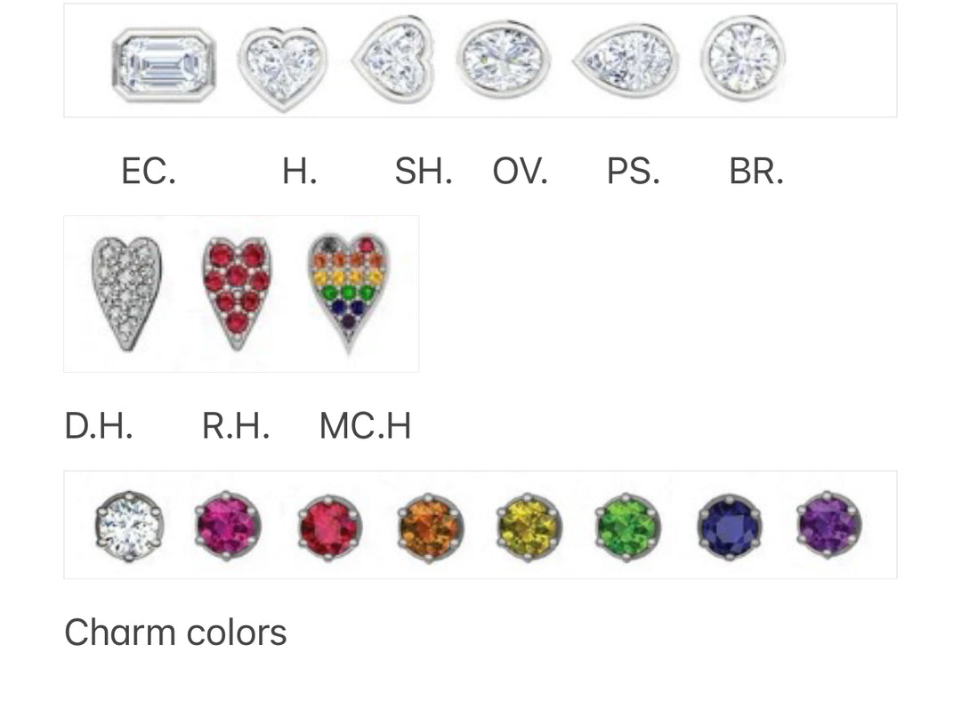 Custom slider charm diamond bracelet