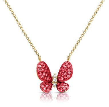 Ruby Butterfly Necklace