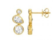 Three Stone Crawler Earrings