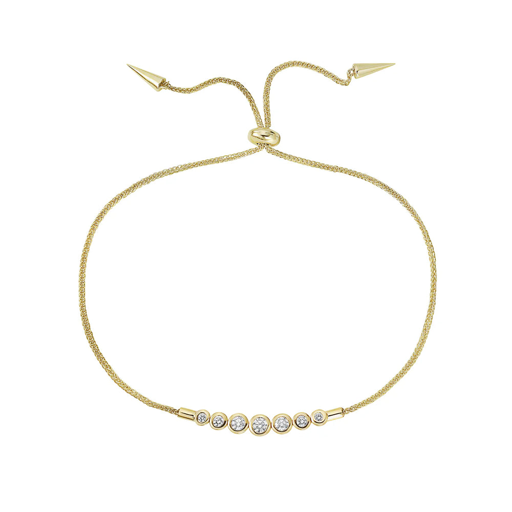 7 diamond bracelet gold drawstring