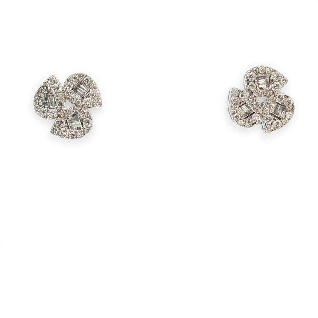 Trio Pear Shape Baguette Stud Earrings