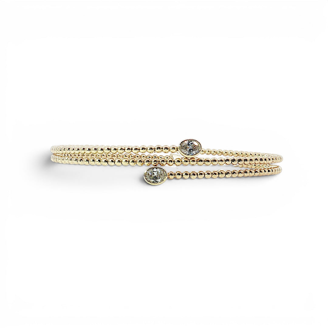 Double wrap Oval Diamond Bangle