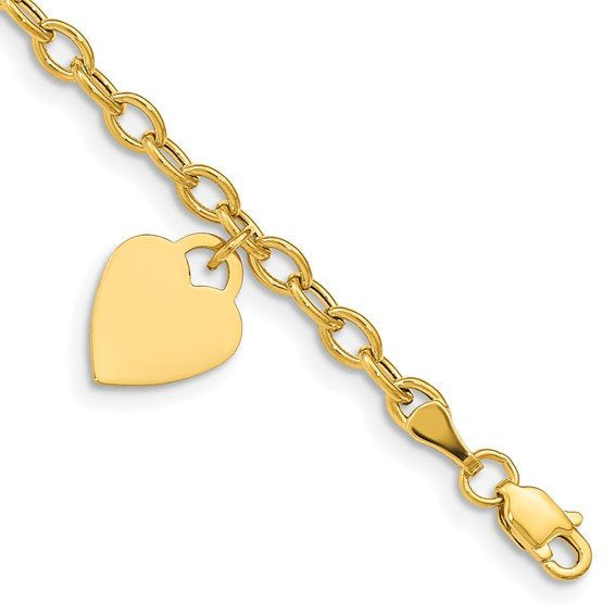 Engravable Heart Charm bracelet