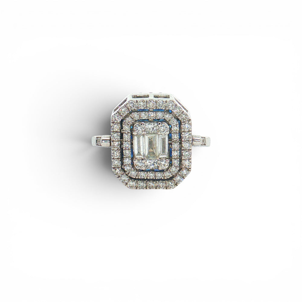 two in one reversible blue sapphire and diamond ring