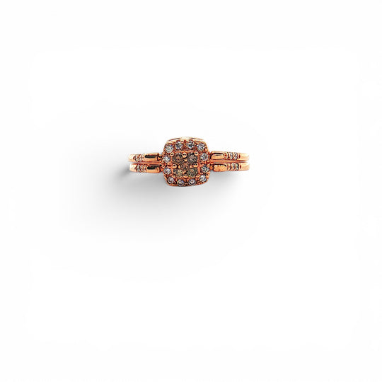 Reversible Chocolate and white Diamond Ring