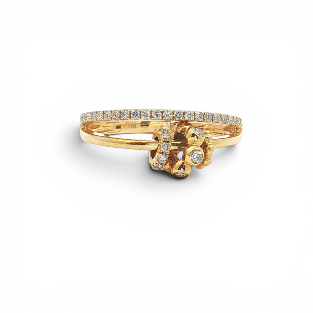 Slidable Rondelle YG diamond double ring