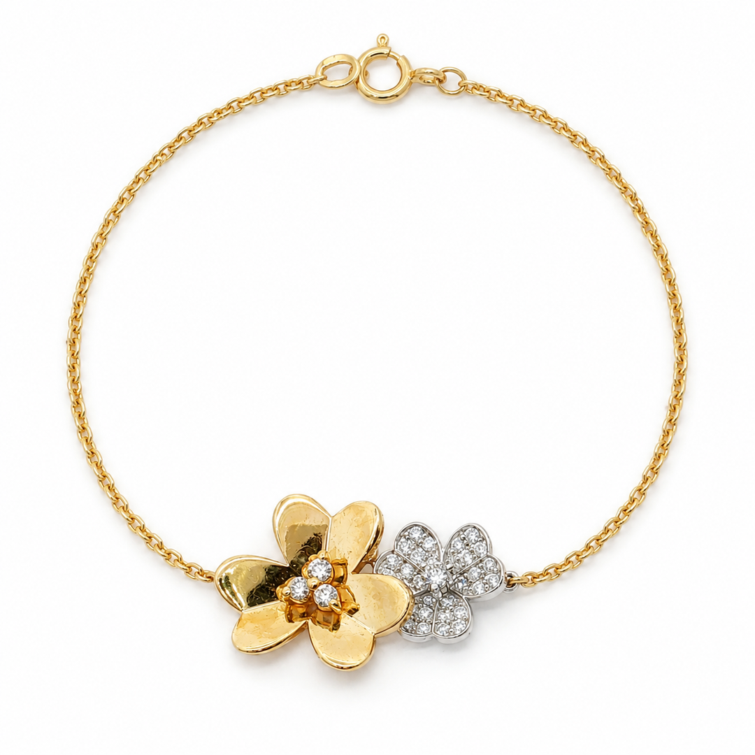 YELLOW AND DIAMOND FLOWER BRACELET
