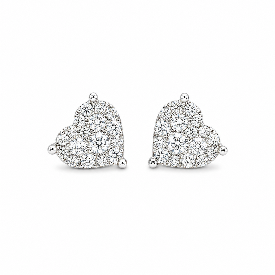 DIAMOND HEART STUDS