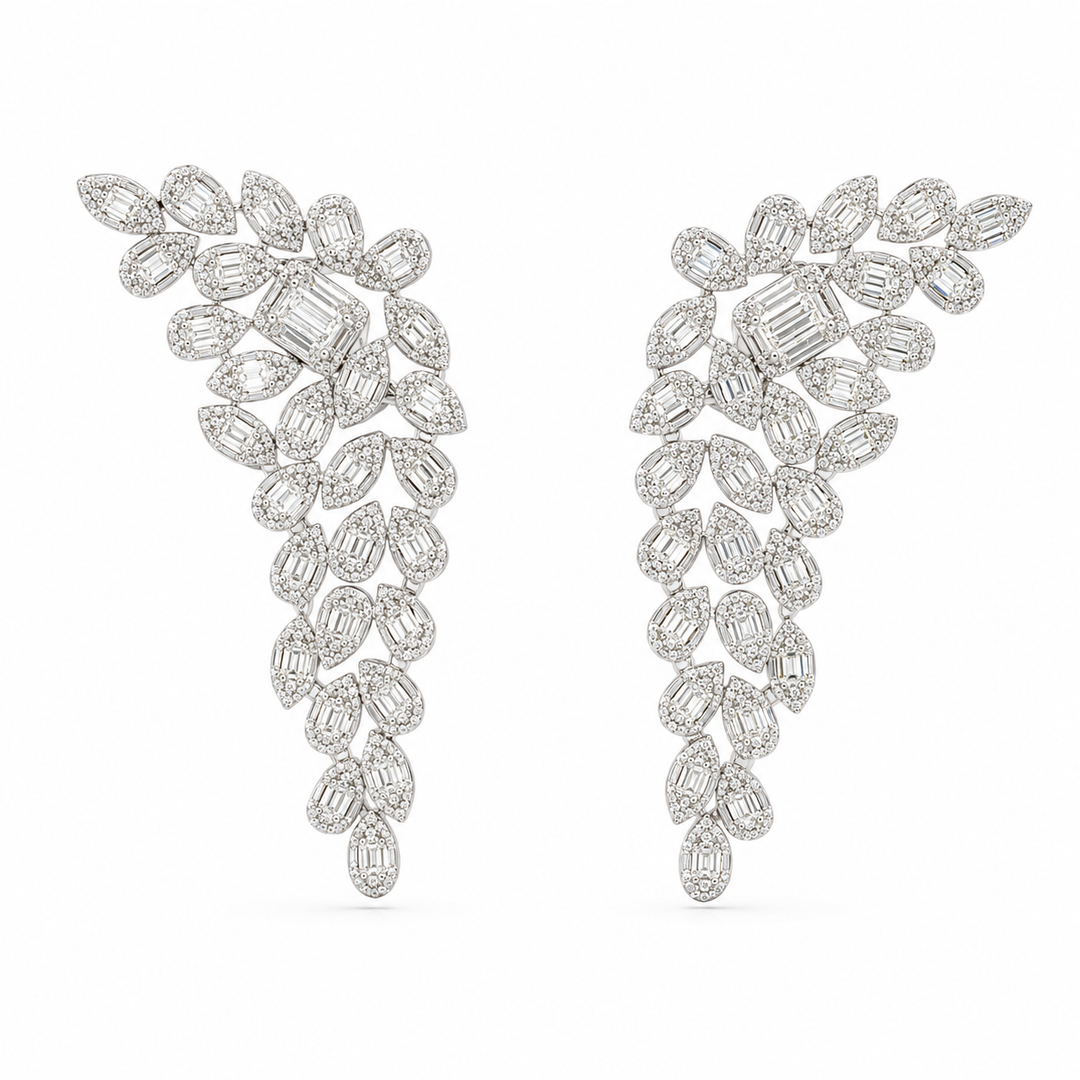 DIAMOND 3.81 CTW WEDDING EARRINGS