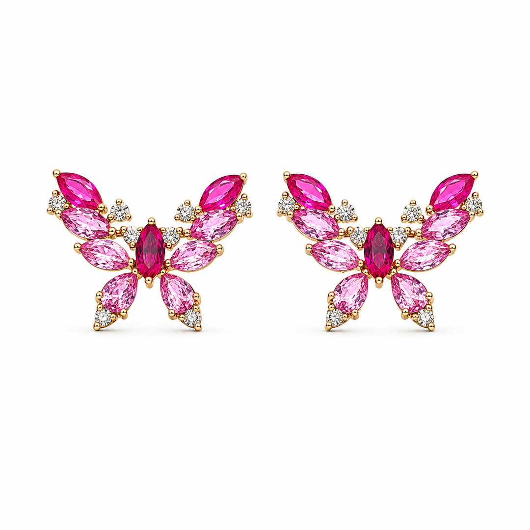 BUTTERFLY PINK SAPPHIRE EARRINGS
