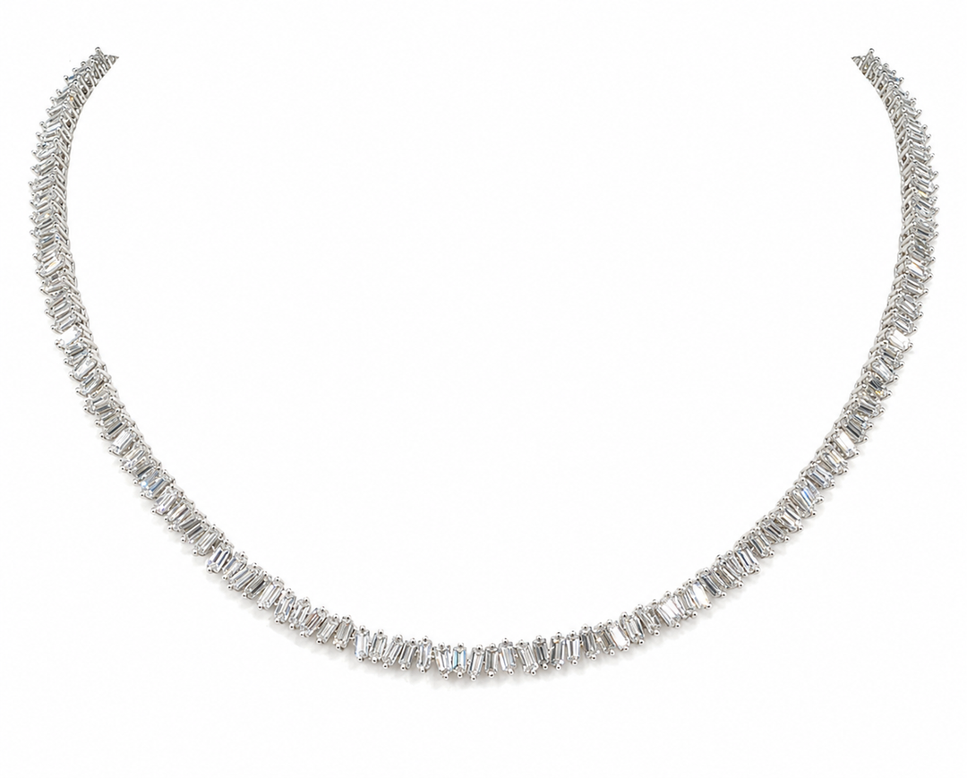 Straight Baguette Tennis necklace