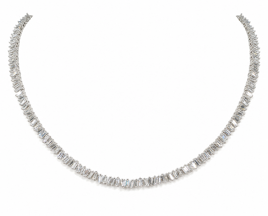 Straight Baguette Tennis necklace