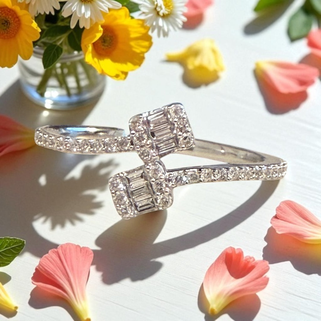 two square diamond ring