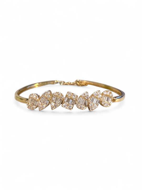 multi shape diamond bangle