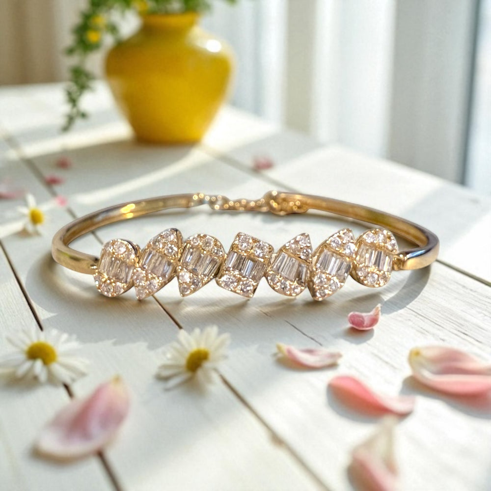multi shape diamond bangle