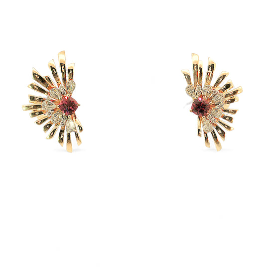 Ruby Fan Diamond Earring Crawlers