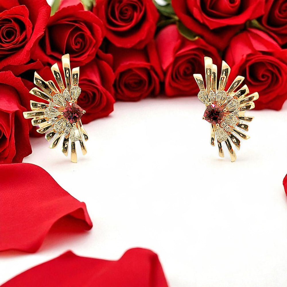 Ruby Fan Diamond Earring Crawlers