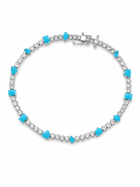 Diamond and Turquoise mixed shape bracelet