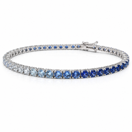 Ombre Blue sapphire and diamond bracelet