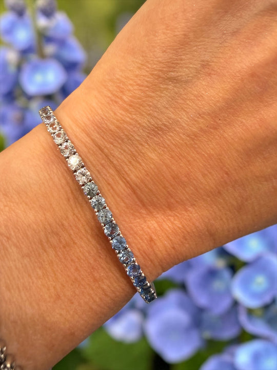Ombre Blue sapphire and diamond bracelet