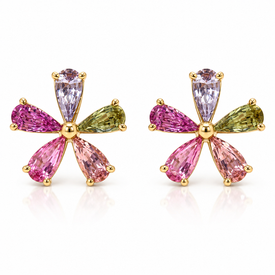 Colorful Flower Earring Studs
