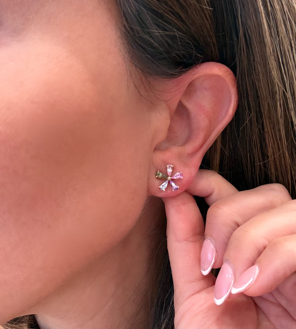 Colorful Flower Earring Studs