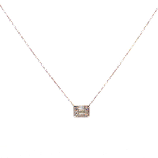 Emerald Cut Solitaire Necklace