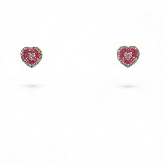 Ruby Heart Stud