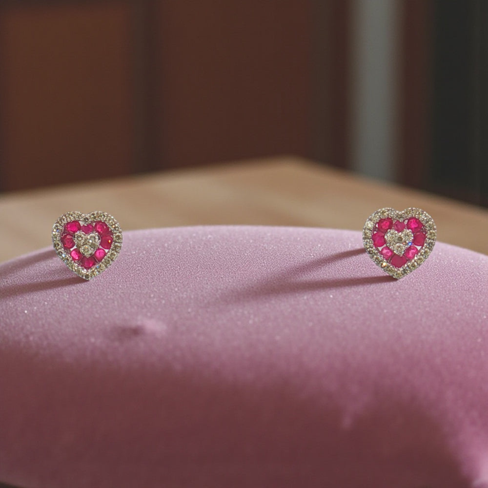 Ruby Heart Stud