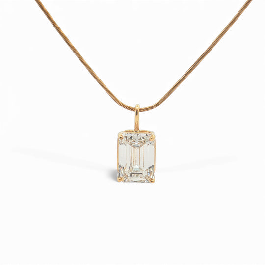 Lab Grown 3.25 CTW Emerald Cut Diamond Necklace