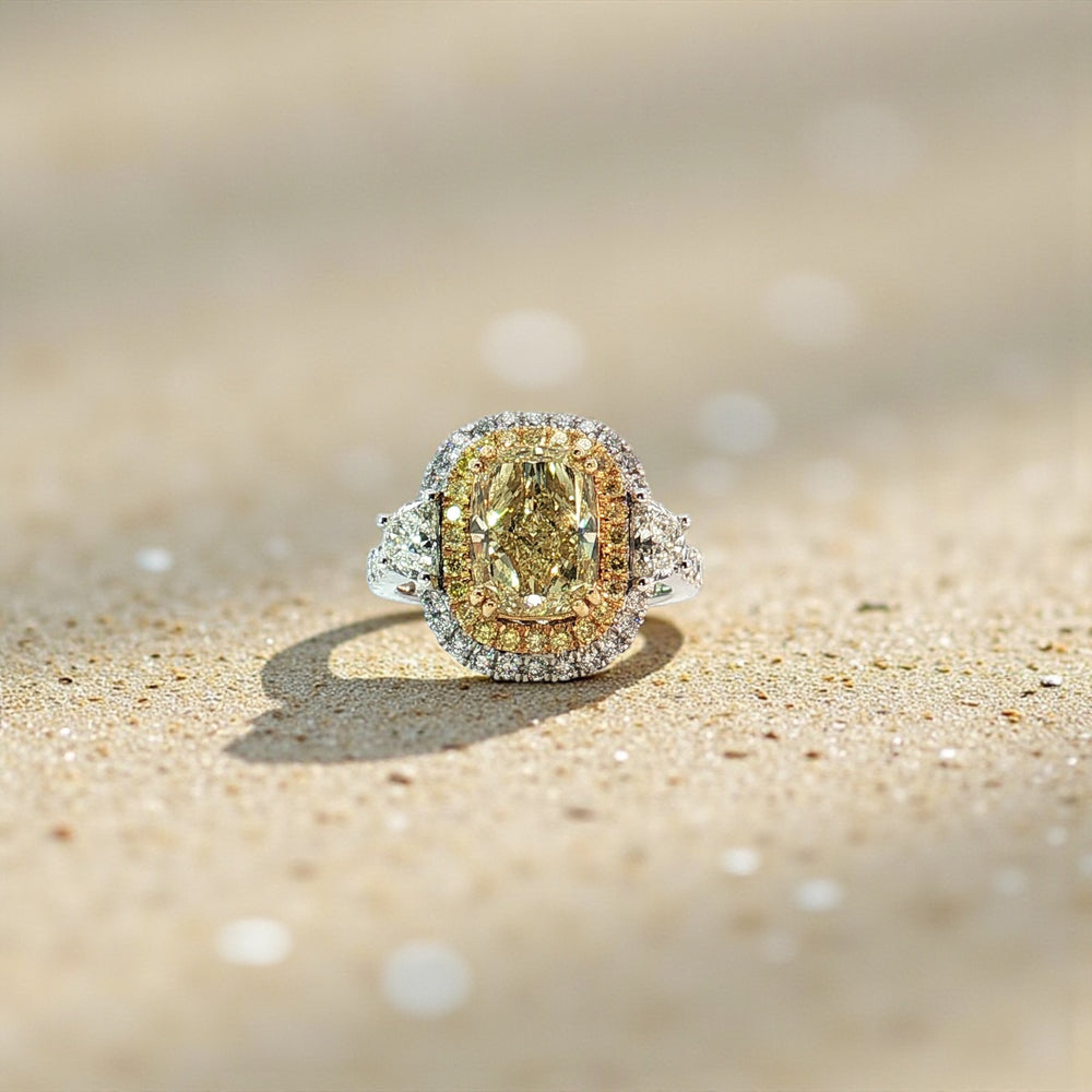 Fancy Yellow Diamond Ring 3.04 ctw