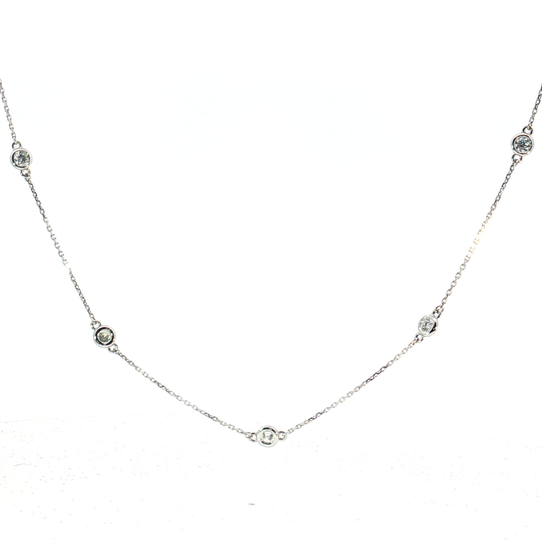 .98 ctw Diamonds by the Yard necklace 14 White Gold