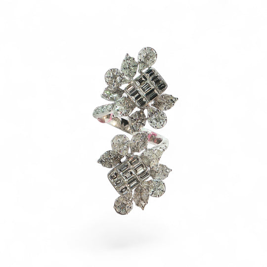 Double Flower Diamond Ring