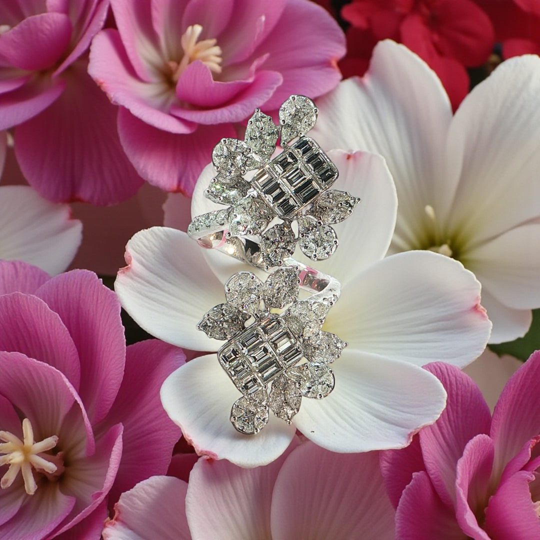 Double Flower Diamond Ring