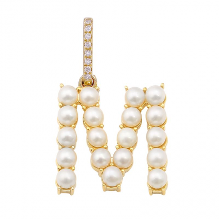 Pearl Letter Charm