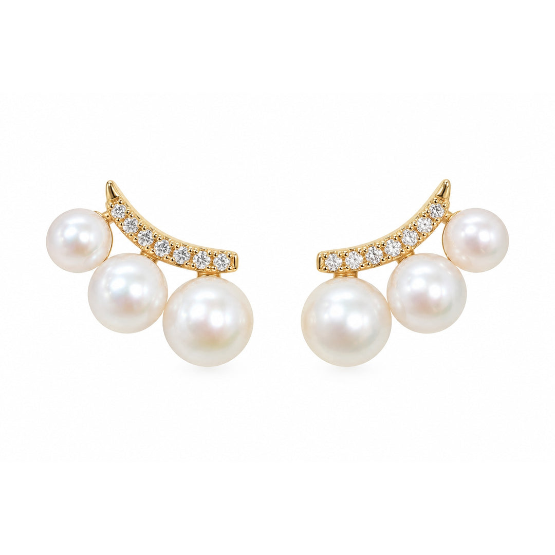 Diamond and Pearl Crawler earring