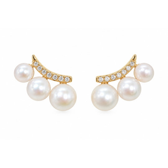 Diamond and Pearl Crawler earring