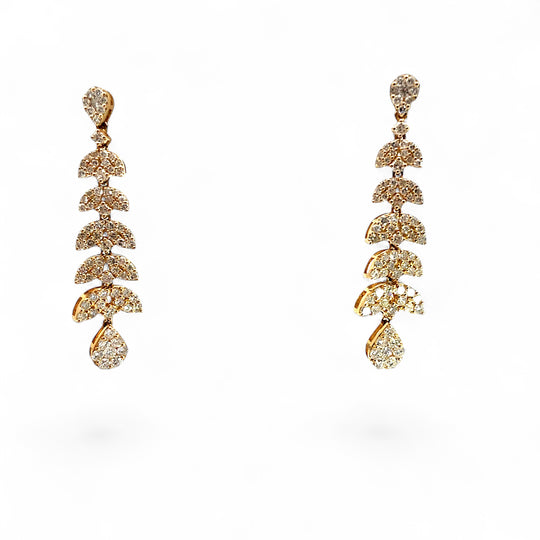 YELLOW GOLD DIAMOND FANCY EARRINGS