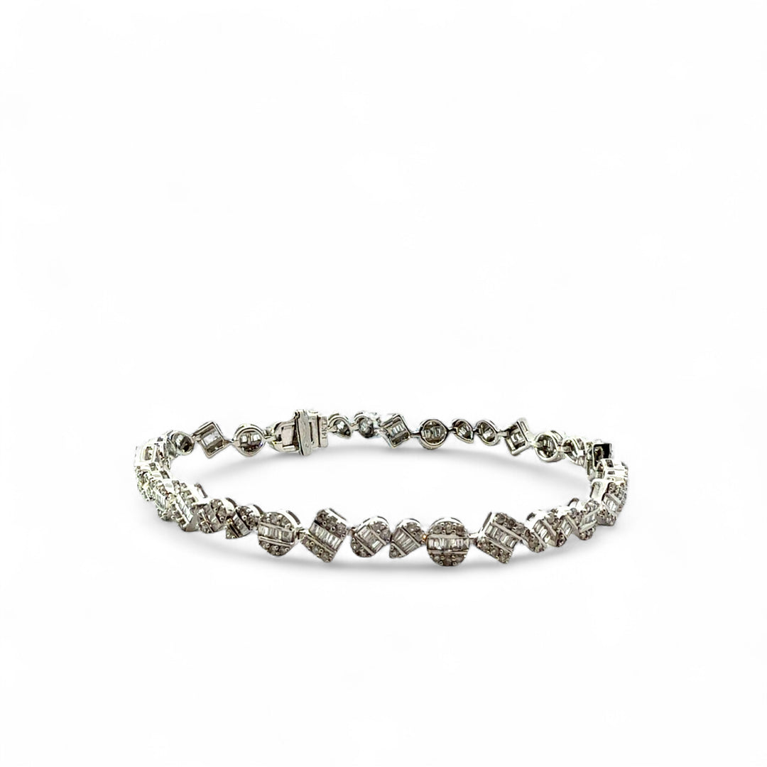 Multi Shape Diamond Tennis Bracelet