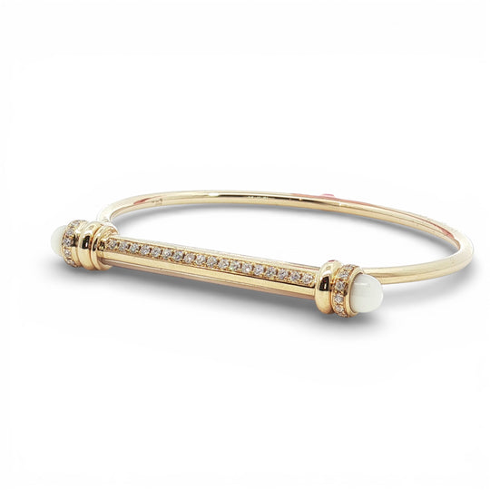 White MOP and Diamond Bar bangle